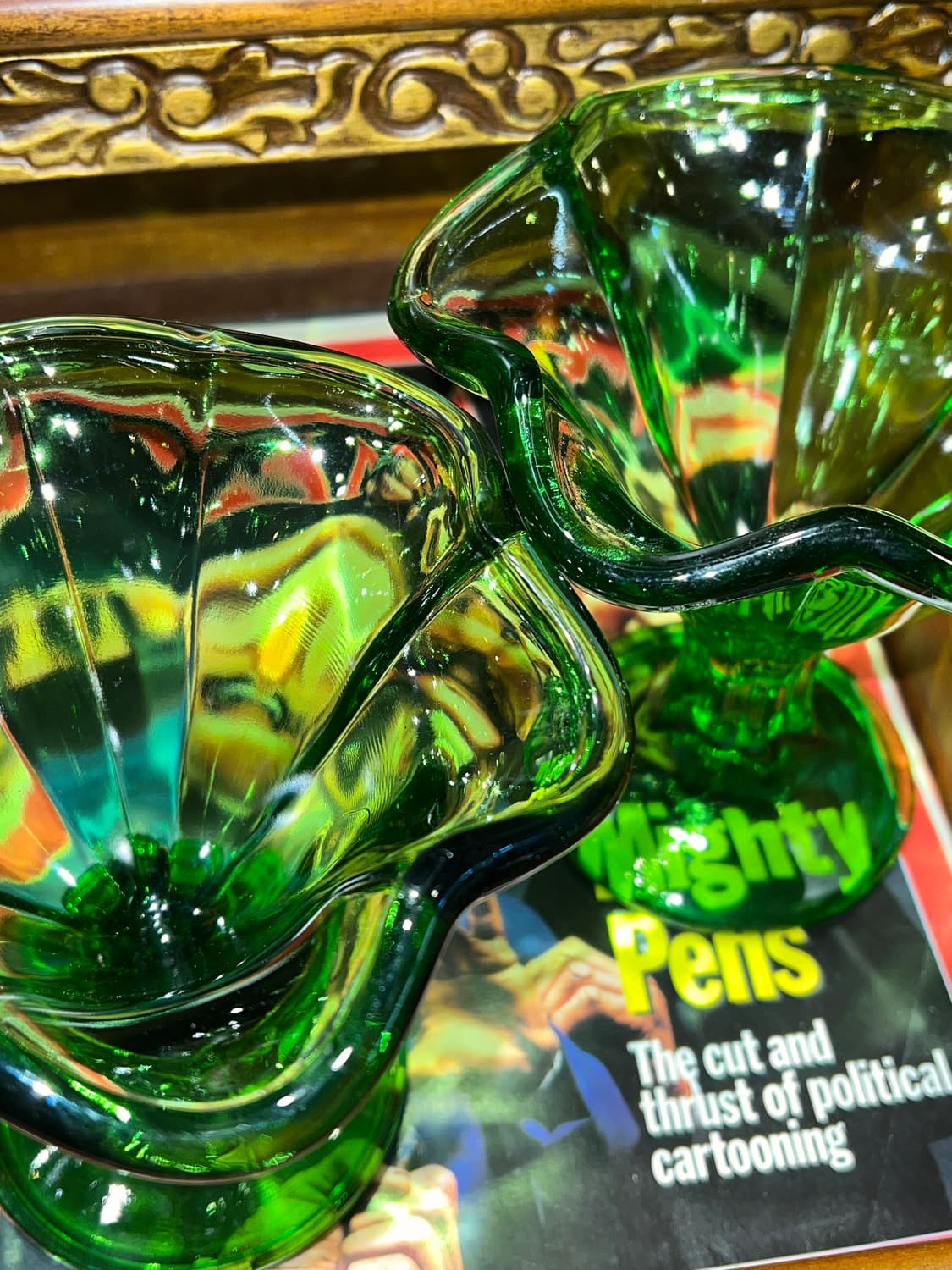 70-80s Korea Parfait Glass OliveGreen 상품이미지2