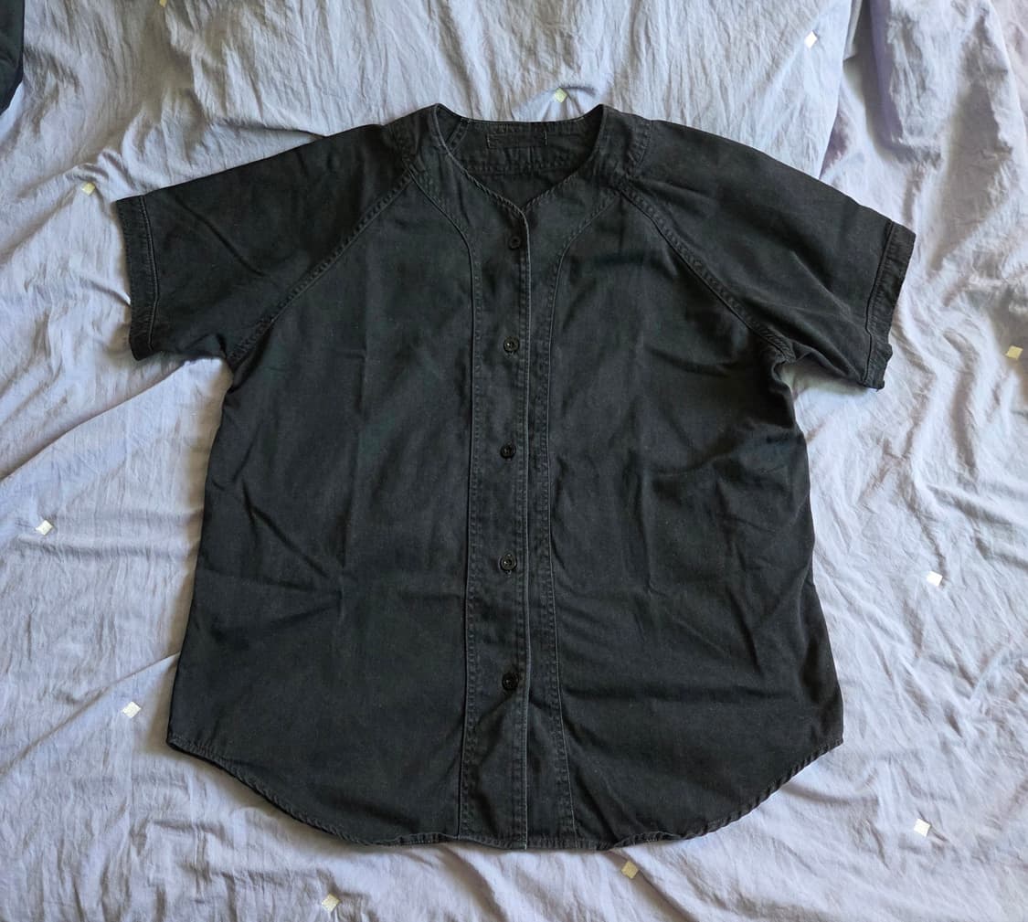 빈티지 베이스볼 반팔 셔츠 블랙 M 상품이미지1