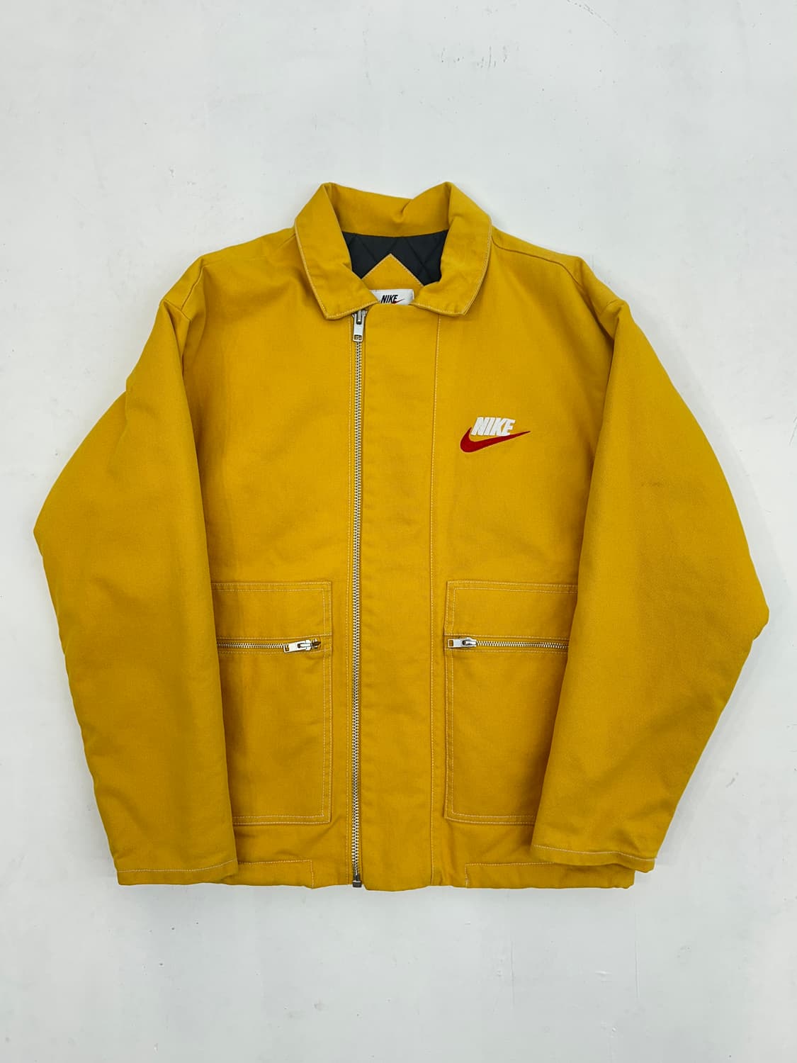 슈프림 x 나이키 더블 집 퀼티드 워크 자켓 머스타드 - 18FW 상품이미지1