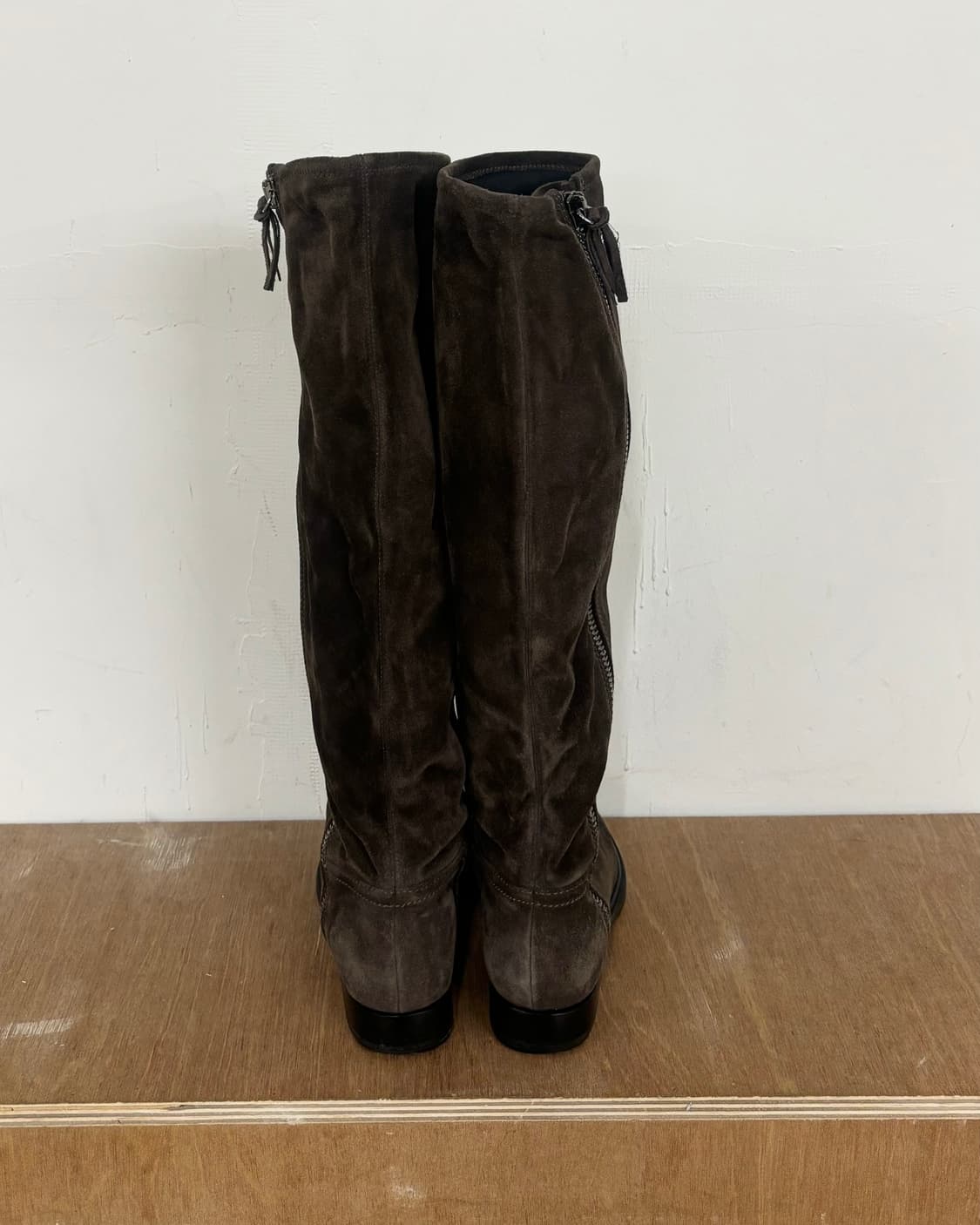 미우 미우 브라운 스웨이드 니 하이 부츠 상품이미지4