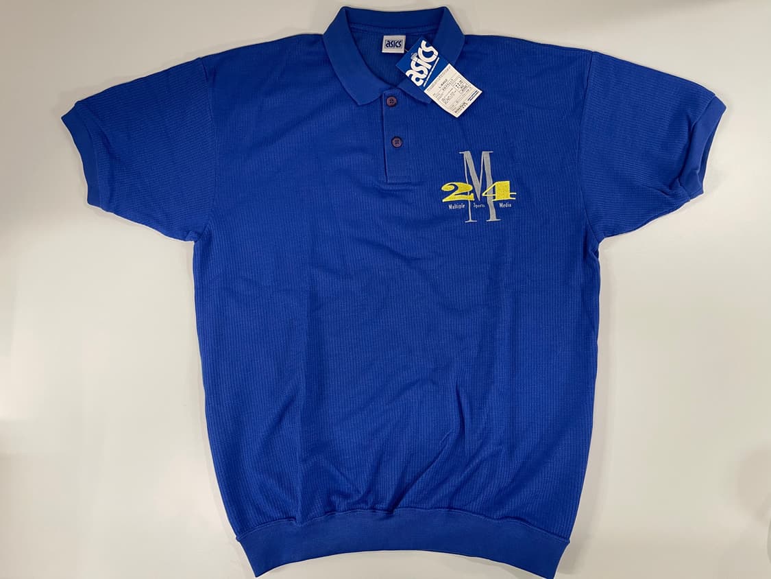 아식스 빈티지 90s 폴로 셔츠 올드 ASICS OLD 1990 블루 L 상품이미지1