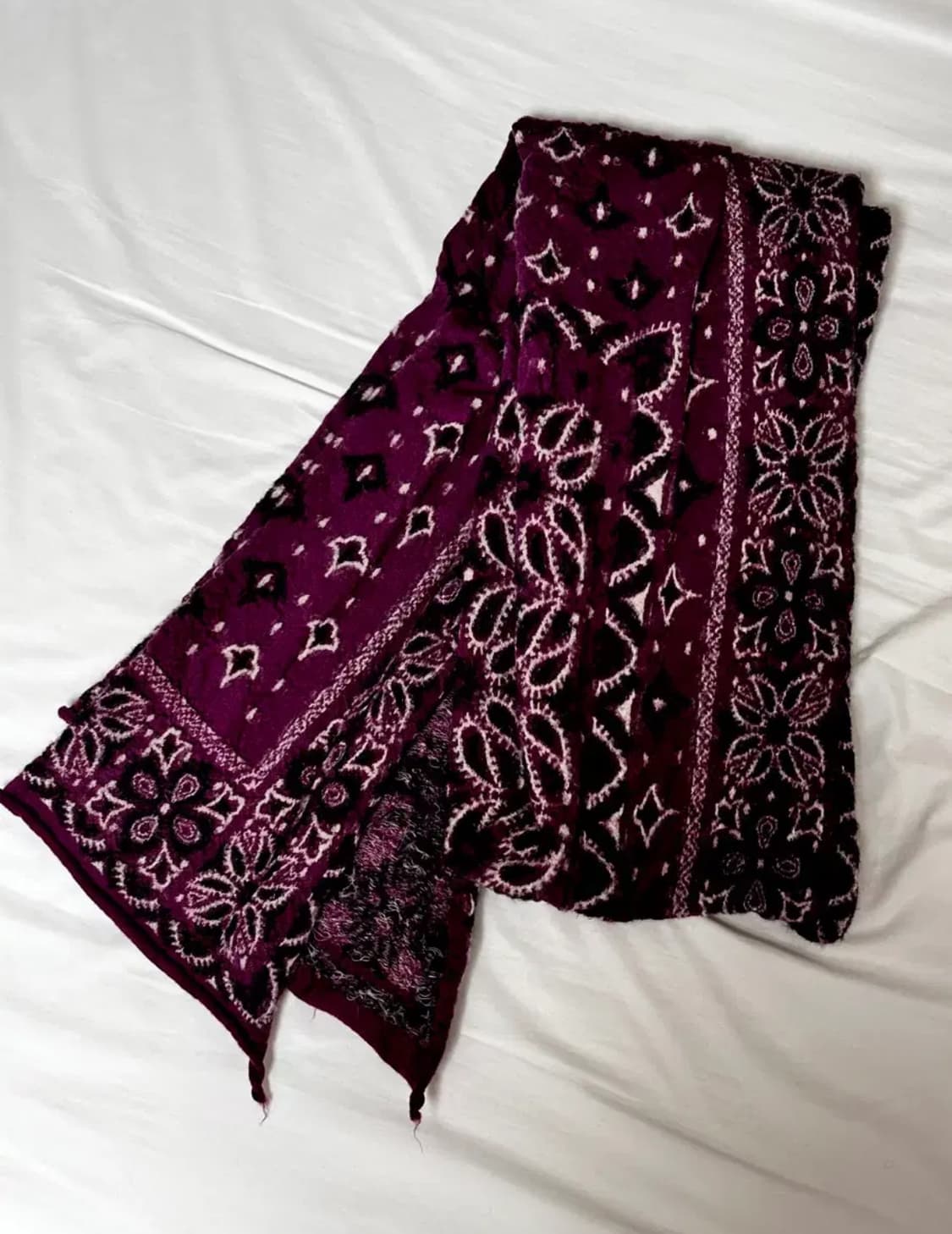 캐피탈 융축 울 반다나 머플러 퍼플 미착용 새제품 상품이미지1