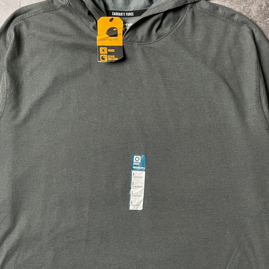 CARHARTT 데드스탁 칼하트 카키 레터링 후드티 A01023 상품이미지3