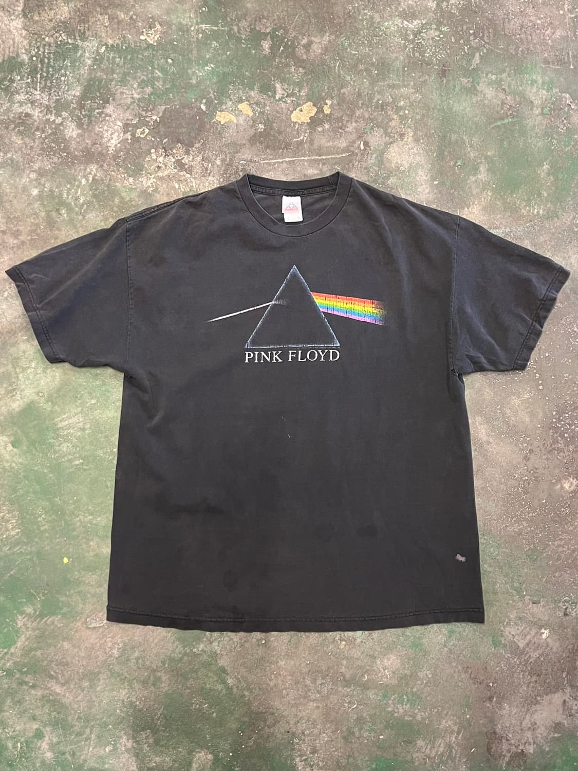 00's [2XL] 핑크플로이드 다크사이드 빈티지 티셔츠 블랙 페이딩 상품이미지1