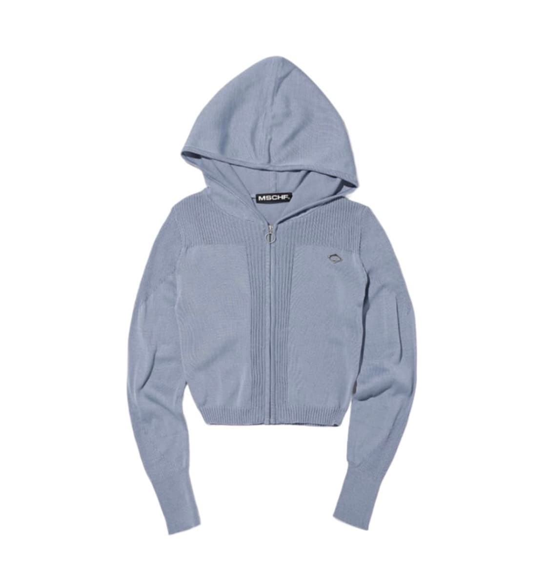 미스치프 롬버스 니트 후드 집업 그레이시 블루 S 상품이미지1