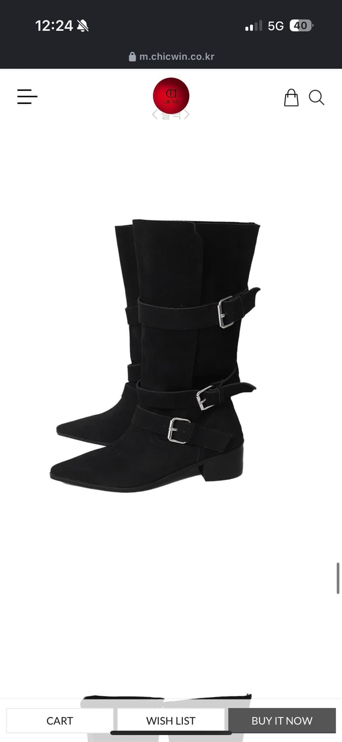 시크윈 스켈레토 스웨이드 앵글 미들부츠 상품이미지2