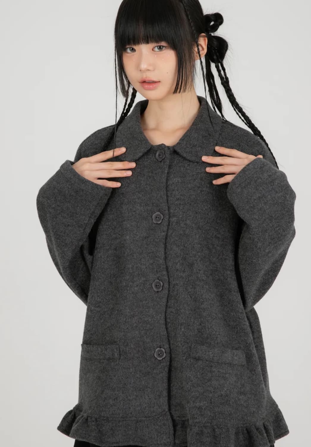 나이엔 라운드 플라켓 가디건 자켓 상품이미지2