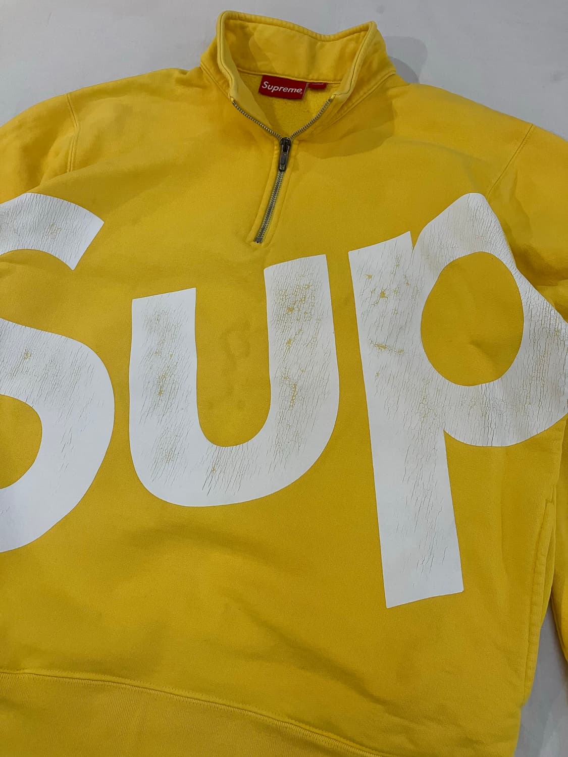 15FW 슈프림 SUP 하프집업 풀오버 맨투맨 옐로우 상품이미지2