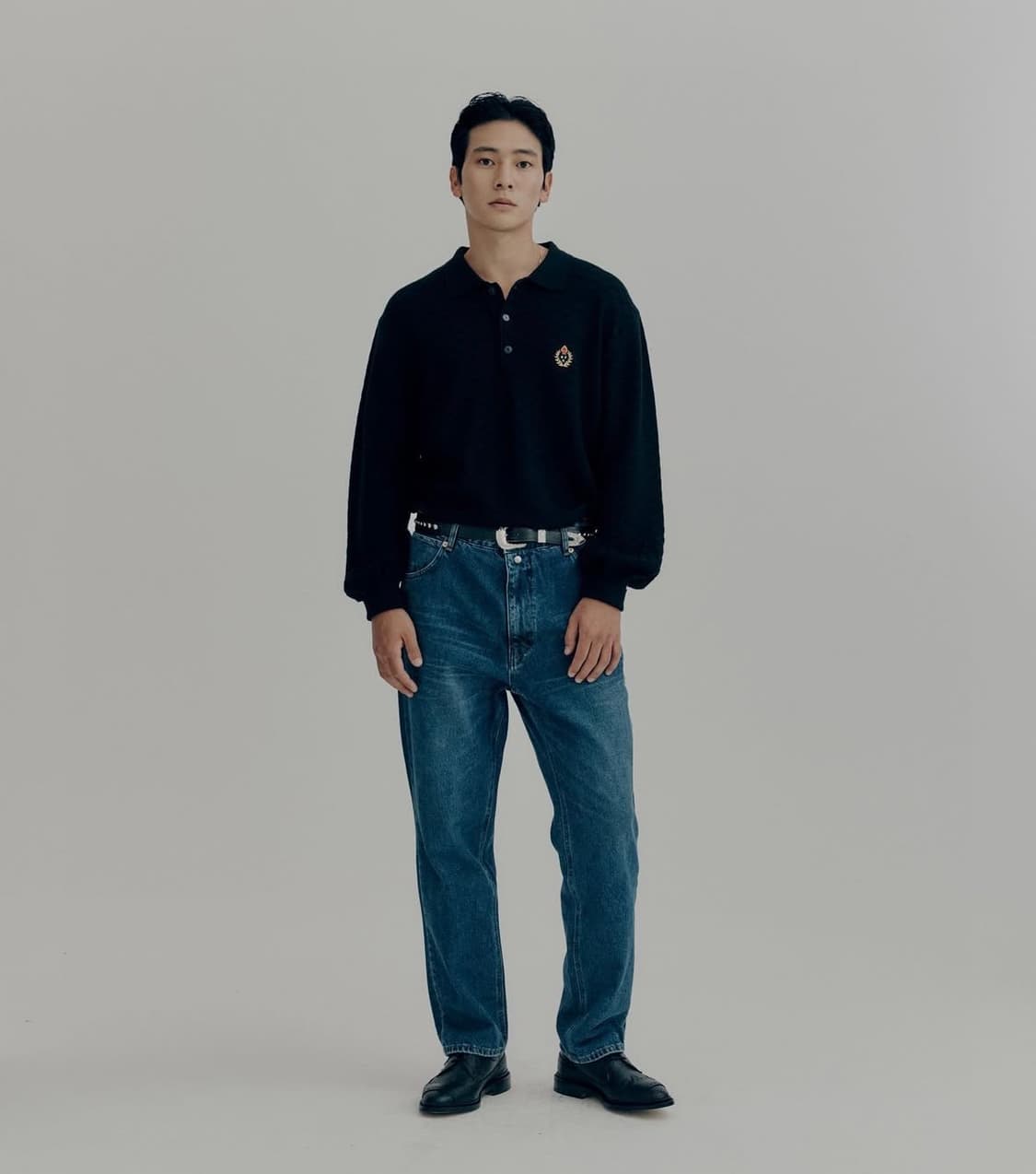 헤리티지플로스 스톤워시드 배기 진 블랙 S 상품이미지1