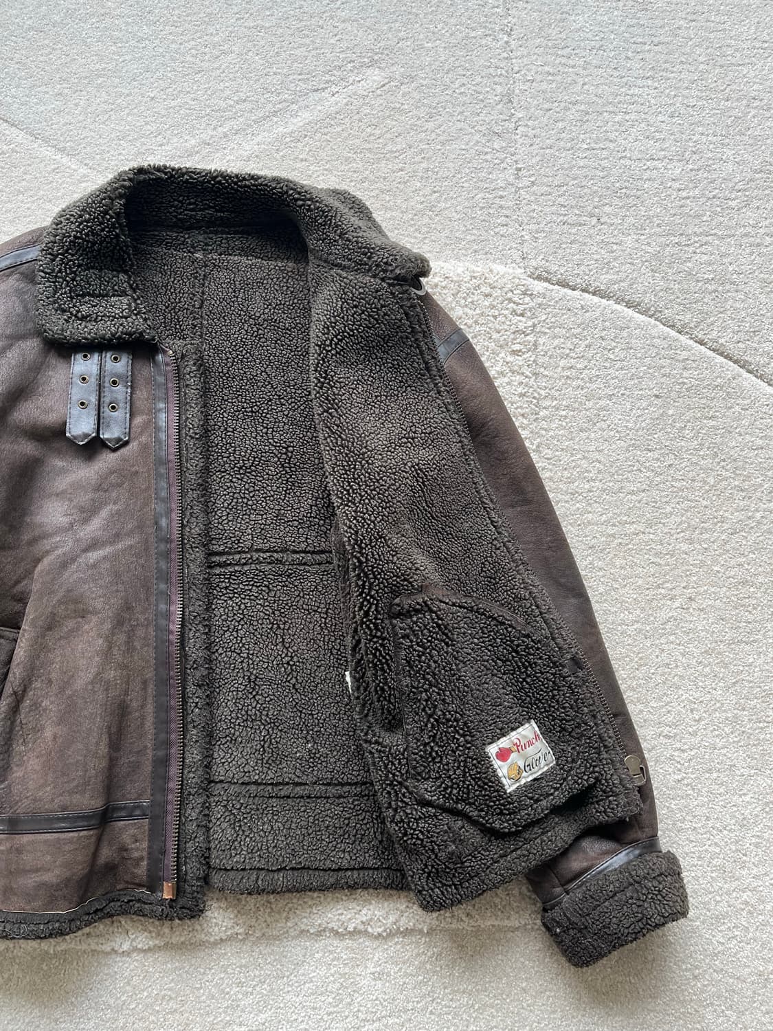 펀치 글로브 셰어링 B-3 무스탕 자켓 (105) 상품이미지6