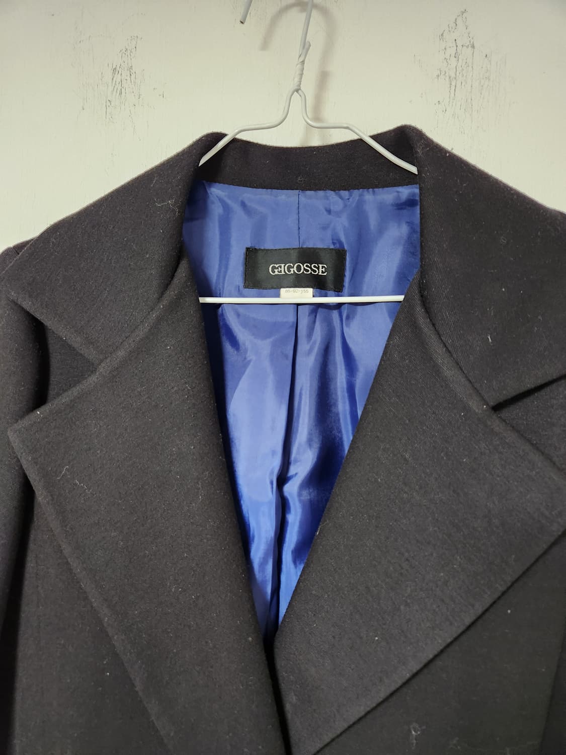 박시한 간절기 블랙 모직 코트 85-92-155 상품이미지2