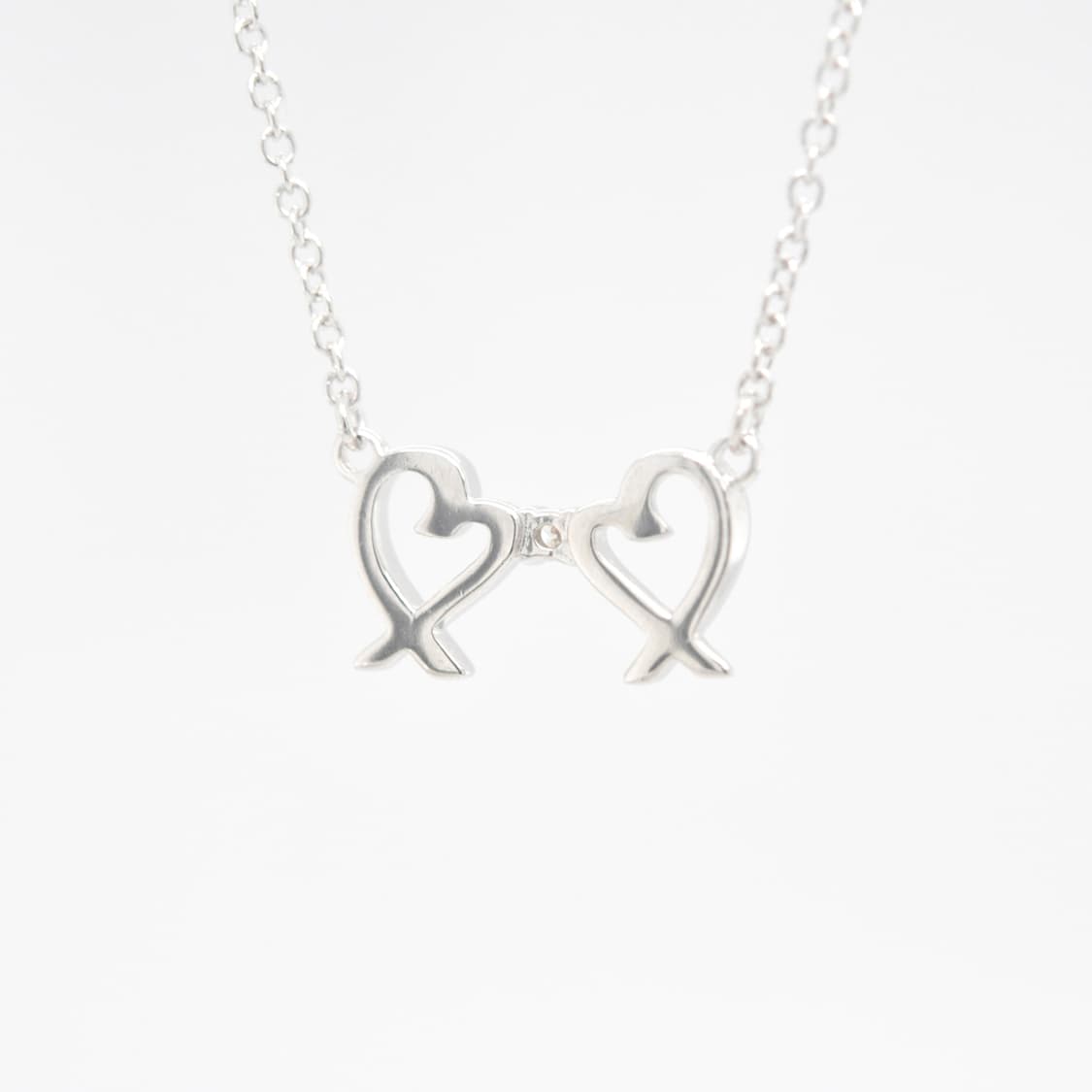 티파니 팔로마 피카소 더블러빙하트 1P 천연다이아몬드 실버 펜던트 목걸이 상품이미지5