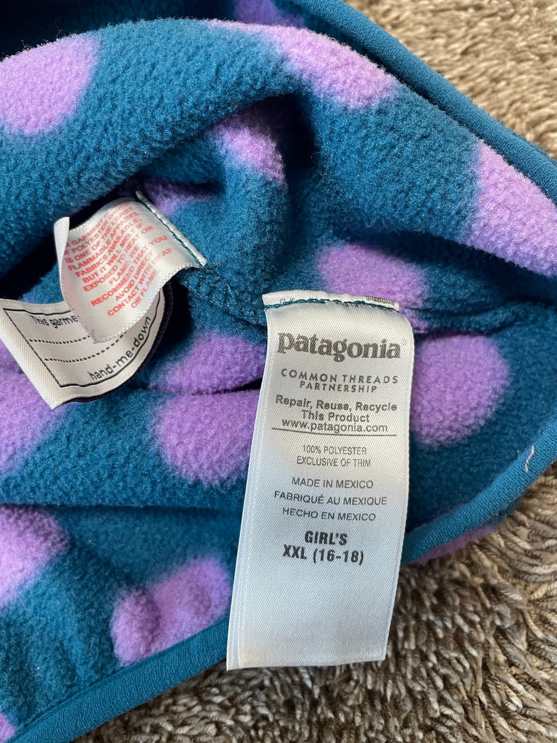 Patagonia synchilla 빈티지 신칠라 폴카닷 땡땡이 상품이미지6