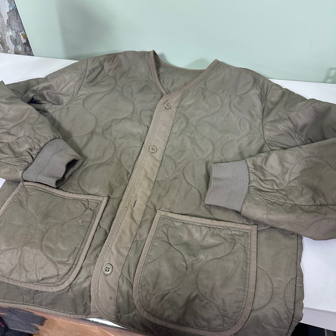 XL 무신사스탠다드 베이지 깔깔이 퀼팅 라이너자켓 상품이미지1