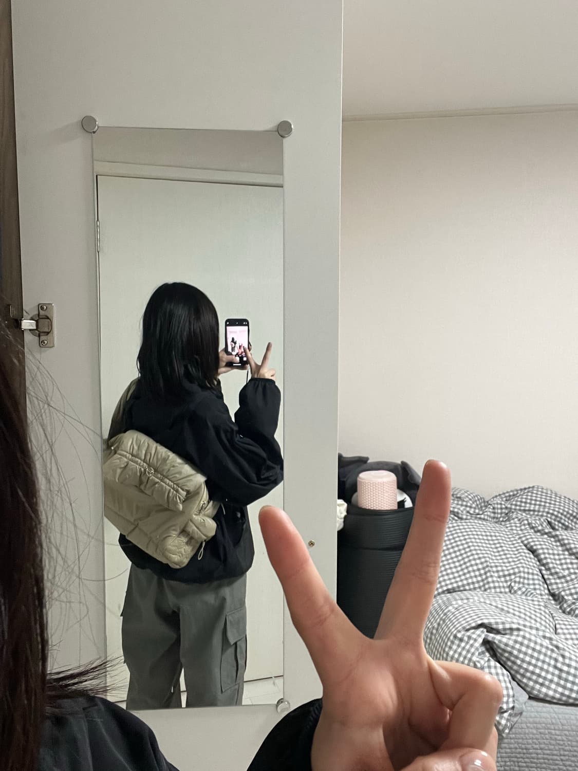 블랙업 버니 카고 투웨이 밴딩팬츠 기모 카키 상품이미지6