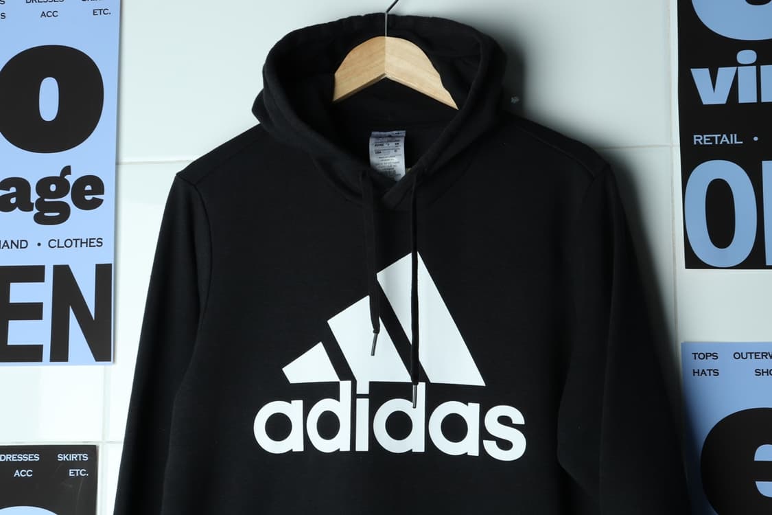 (XL) 아디다스 후드티셔츠 빅로고 블랙 스트릿-H31093 상품이미지3