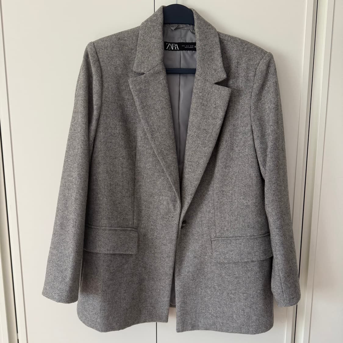 ZARA 자라 헤링본 블레이저 자켓 그레이 상품이미지3