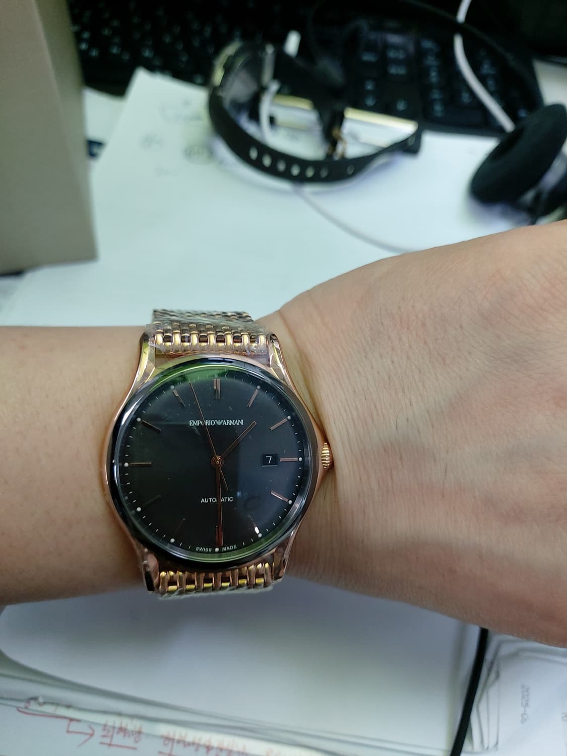 새상품 엠포리오 아르마니 오토매틱 로즈골드  상품이미지5