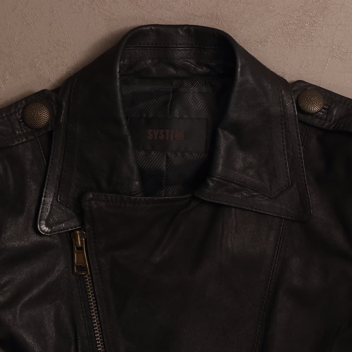 시스템 램스킨 라이더 크롭 가죽자켓 A1463 상품이미지2
