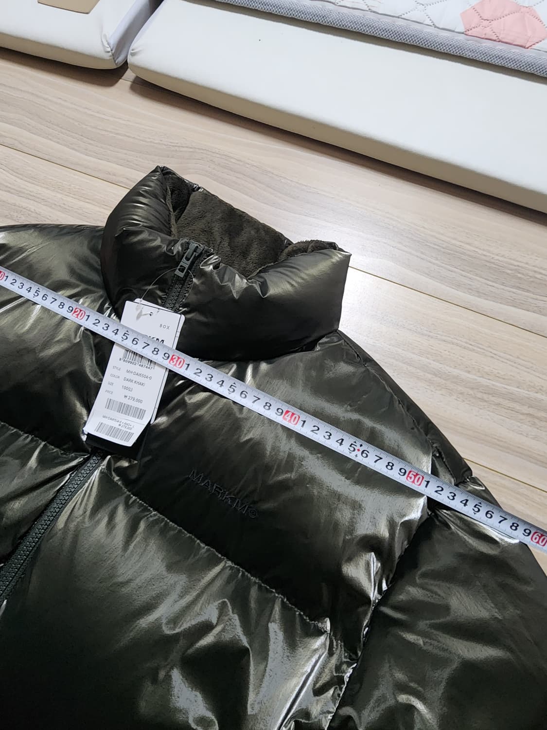 마크엠글로시덕다운패디점퍼다크카키L 상품이미지8