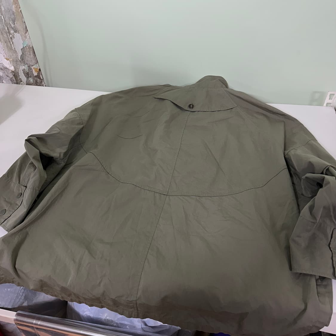 우먼OS 시스템 가오리오버핏 라이트카키 카라포인트 야상자켓 상품이미지7