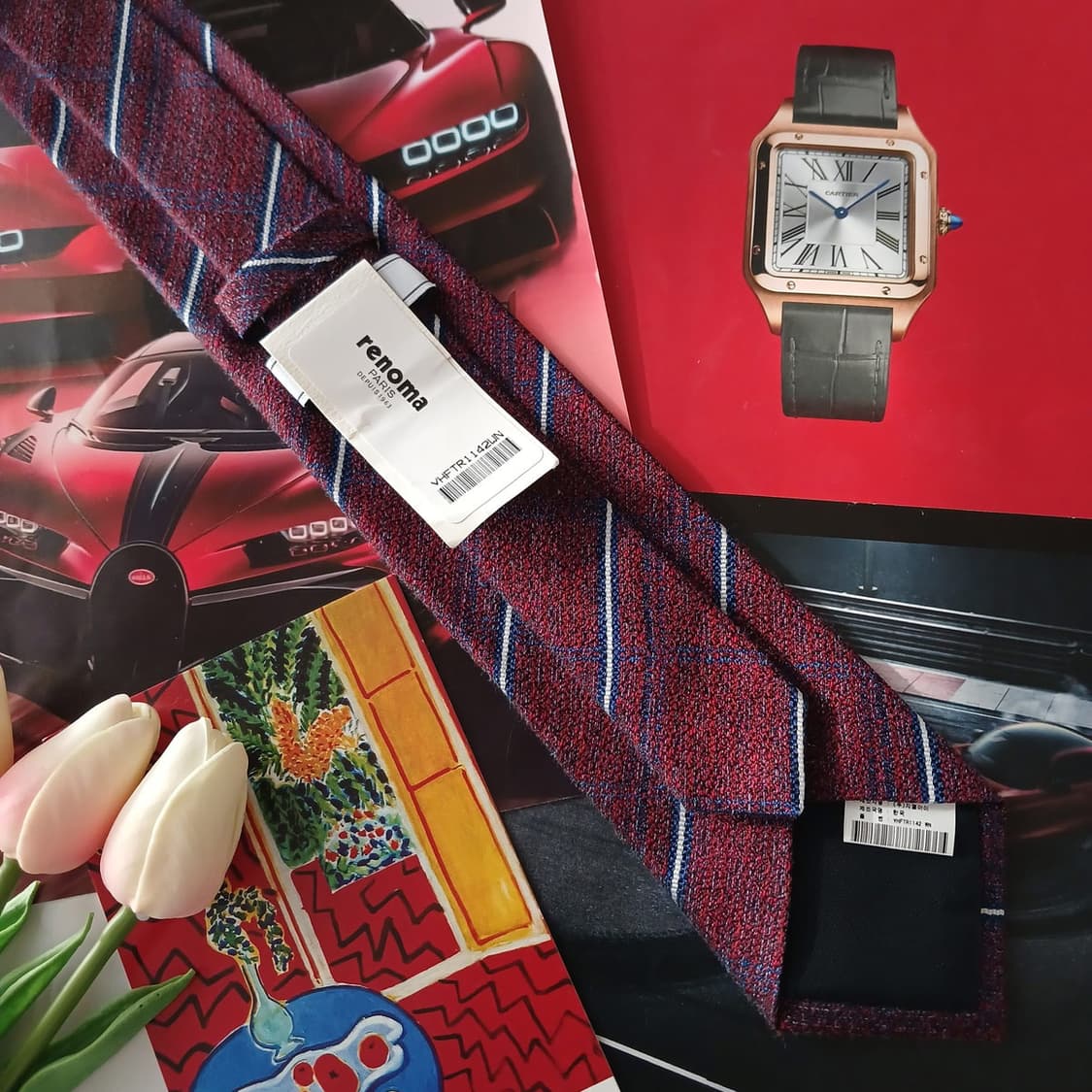 레노마 실크&코튼 스트라이프 슬림 넥타이 7.6cm 새상품 A18826
 상품이미지4