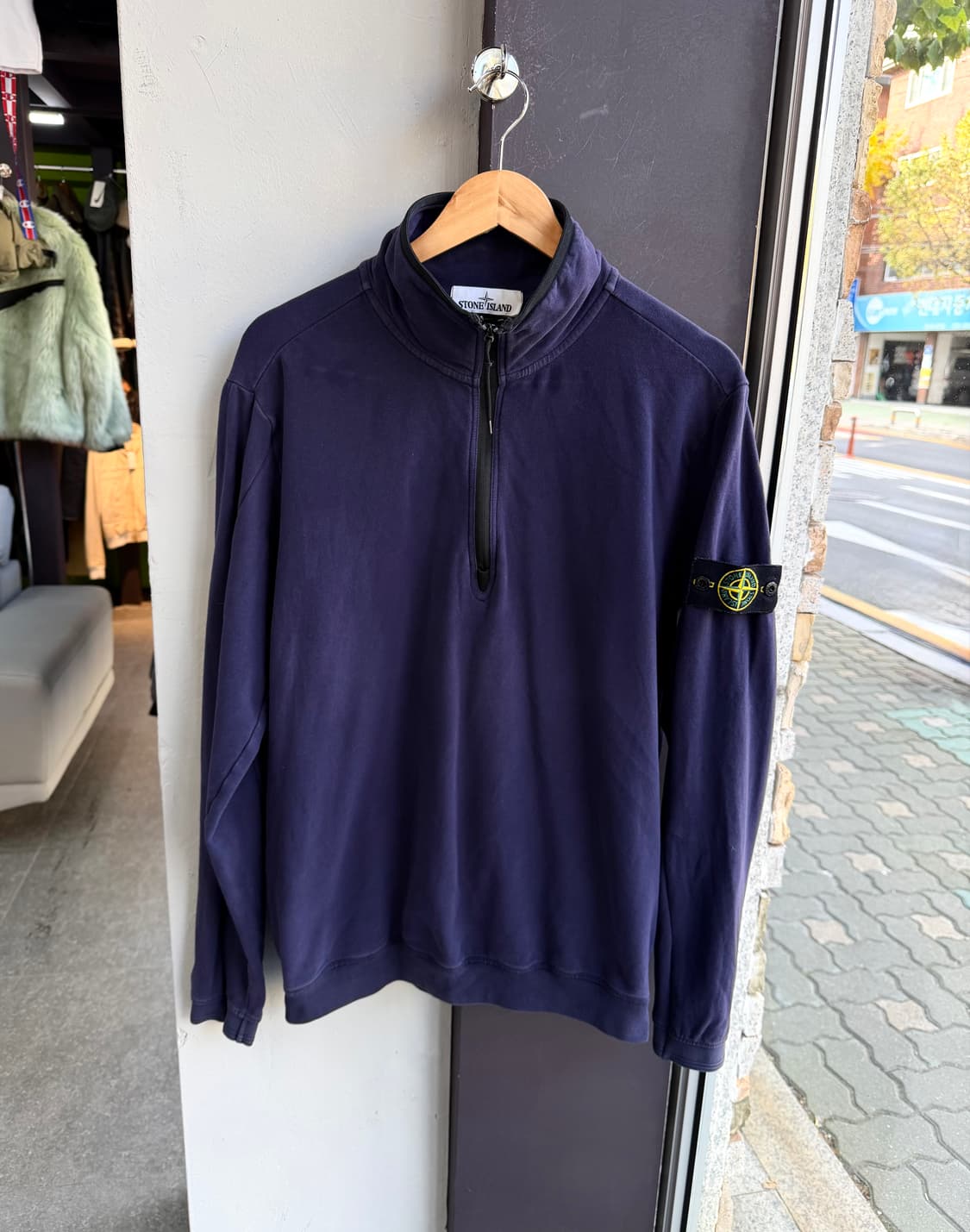 XL/ 스톤아일랜드 브러쉬드 오가닉 기모 하프집업 상품이미지3