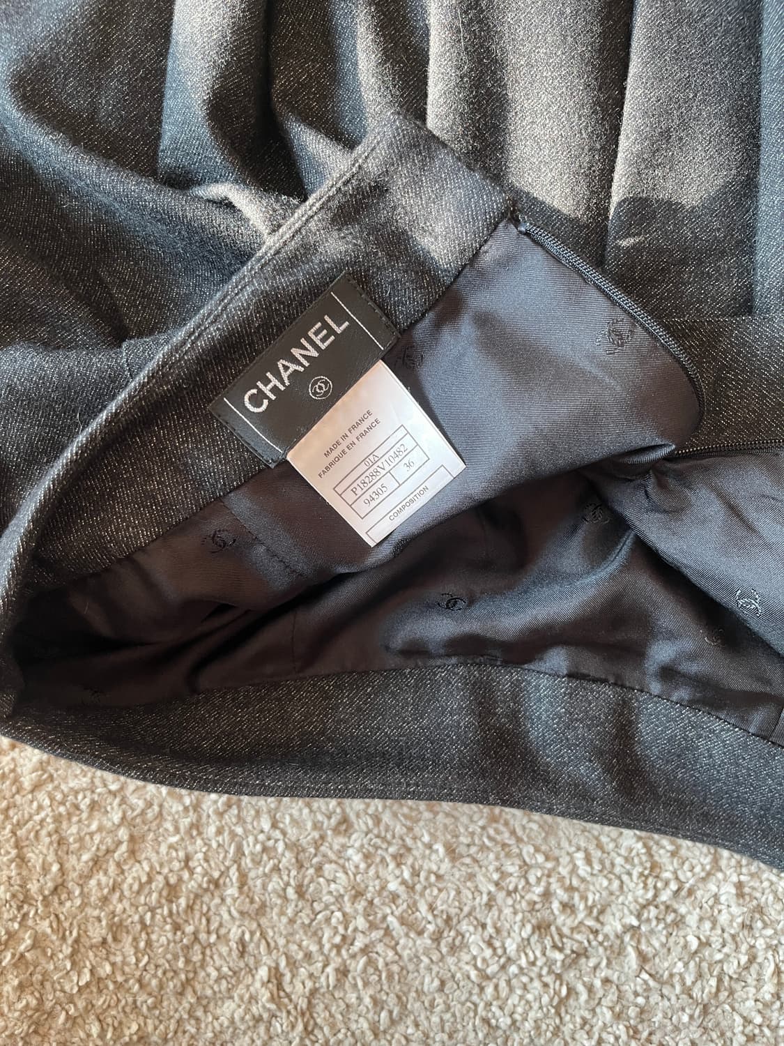 샤넬 플리츠 울 스커트 01AW 36사이즈 상품이미지7