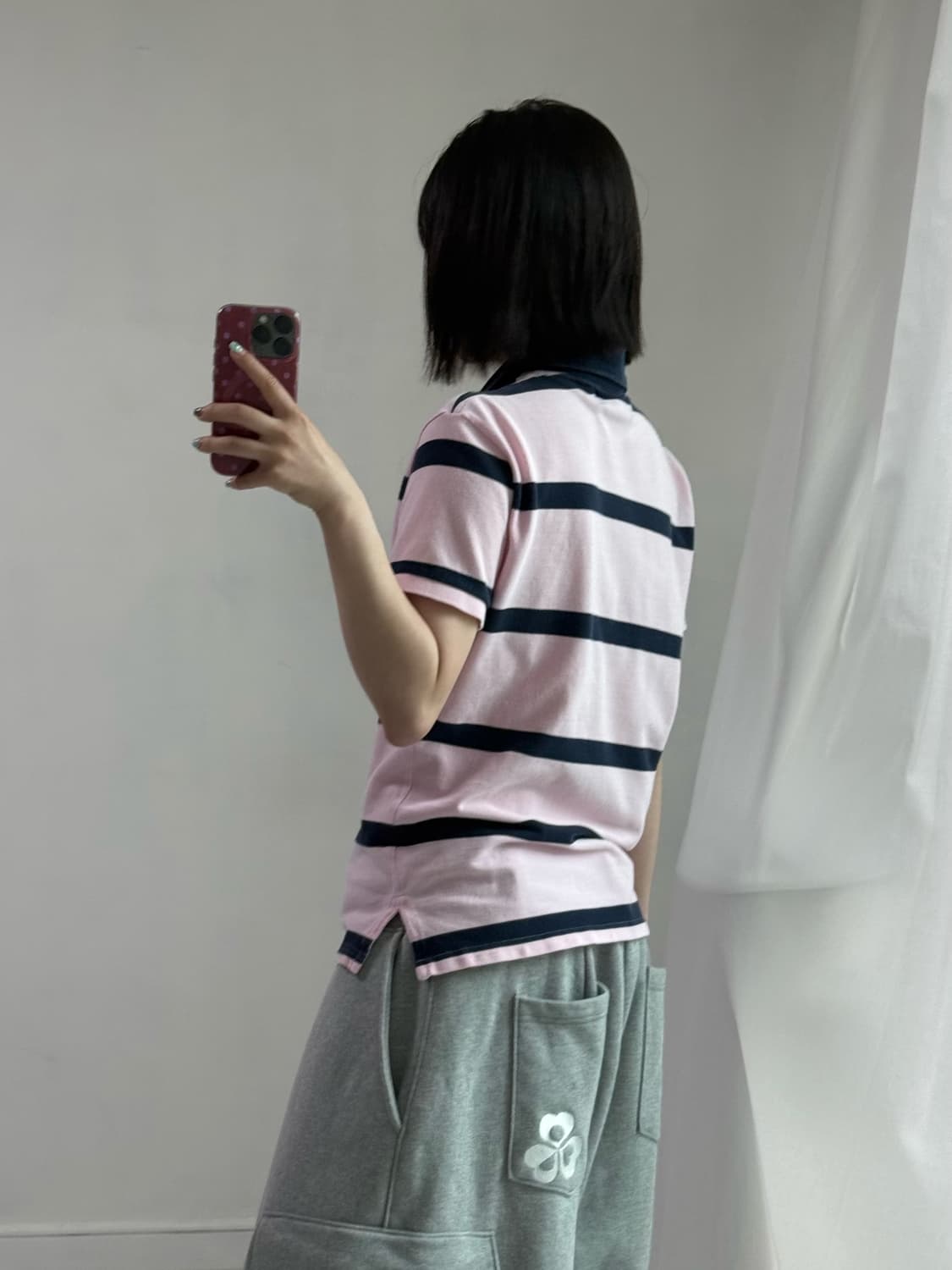 폴로 럭비 핑크 네이비 피케이 티 상품이미지4