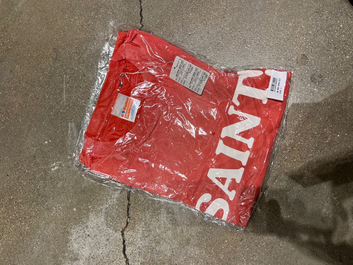 [새상품/L] 세인트미카엘 반팔 SAINT 로고 티셔츠 레드 상품이미지3