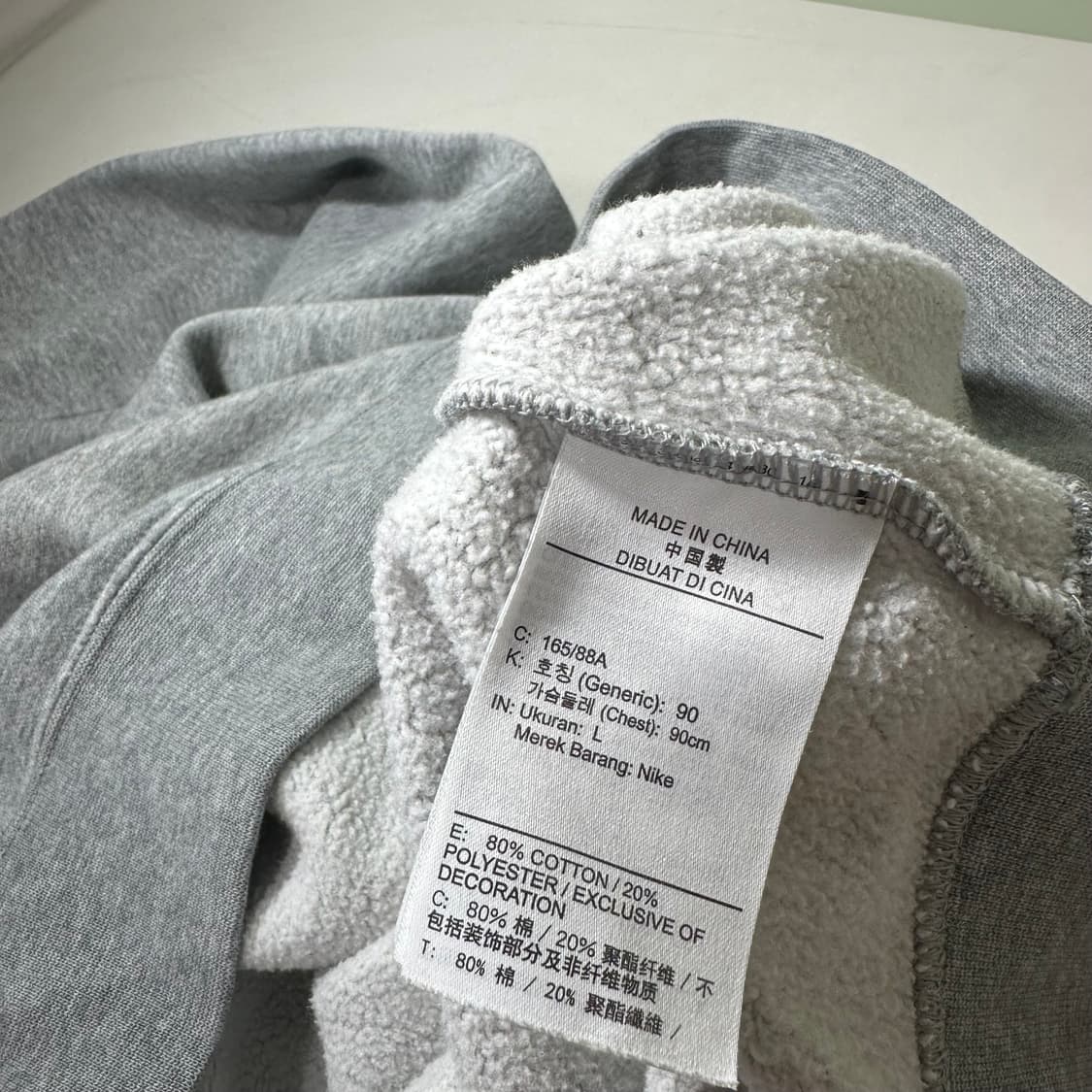L 나이키 그레이 오버핏 진돗개덩크 코튼 맨투맨 상품이미지6