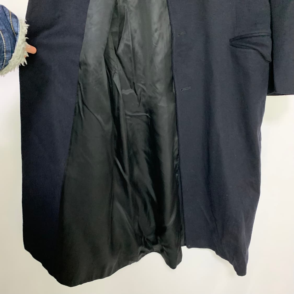 버버리 빈티지 블랙 롱 버튼 코트 남성 남녀공용 상품이미지8