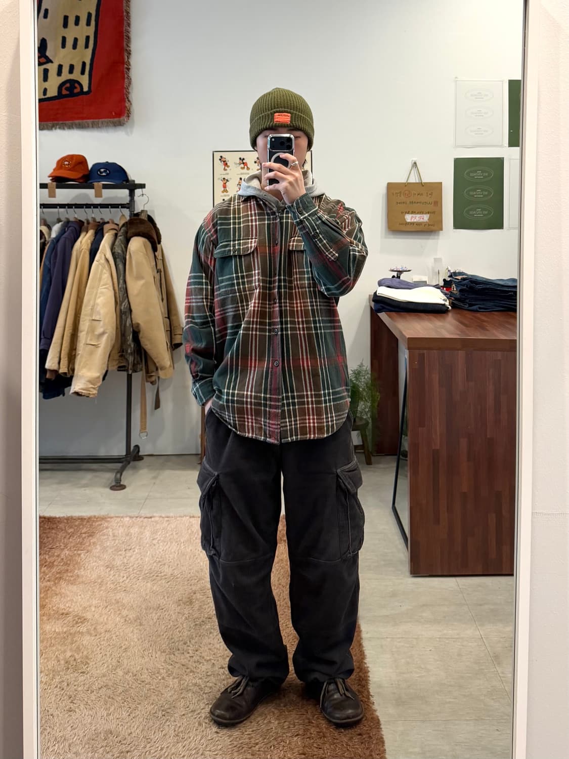 90-00s Polo RL 폴로 랄프로렌 코튼 플란넬 투포켓 체크 셔츠 상품이미지2