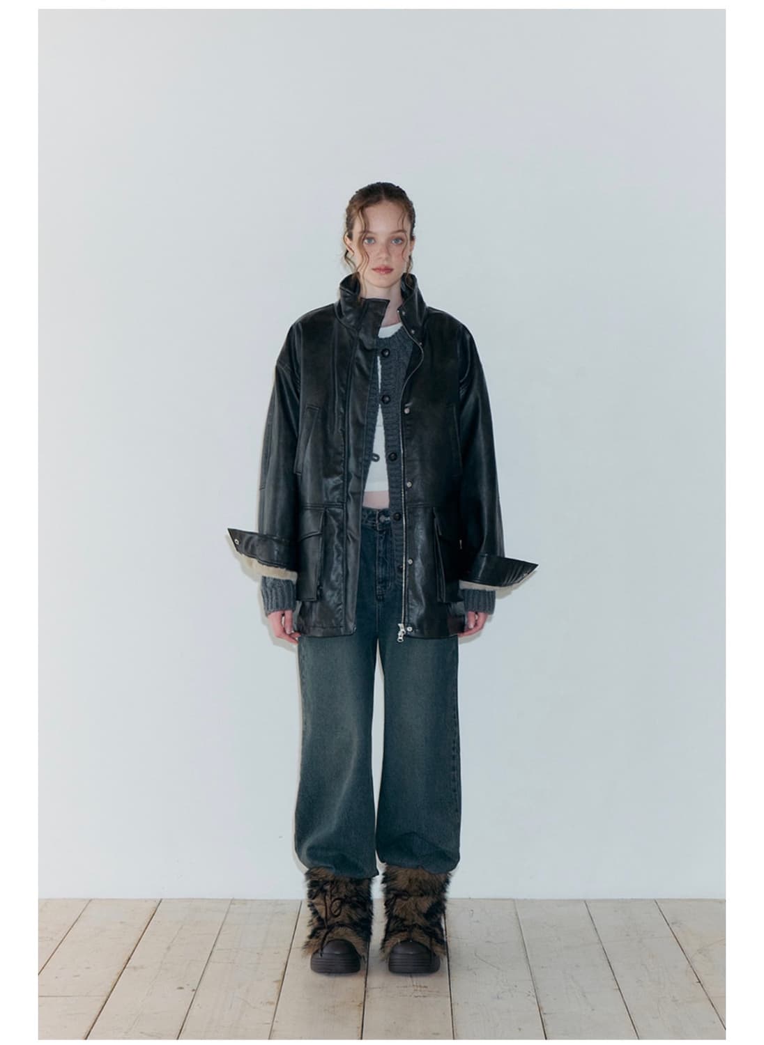 에트몽 레더 퍼 코트  상품이미지6