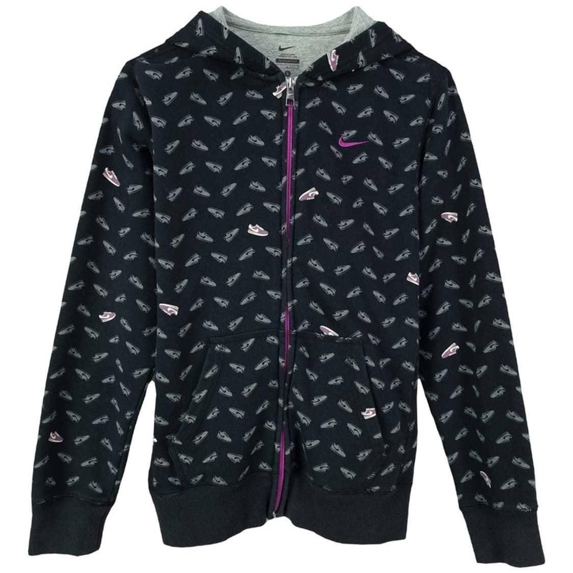 [나이키] 스우시 자수 멀티 패턴 후드 집업 블랙 M19508 상품이미지2