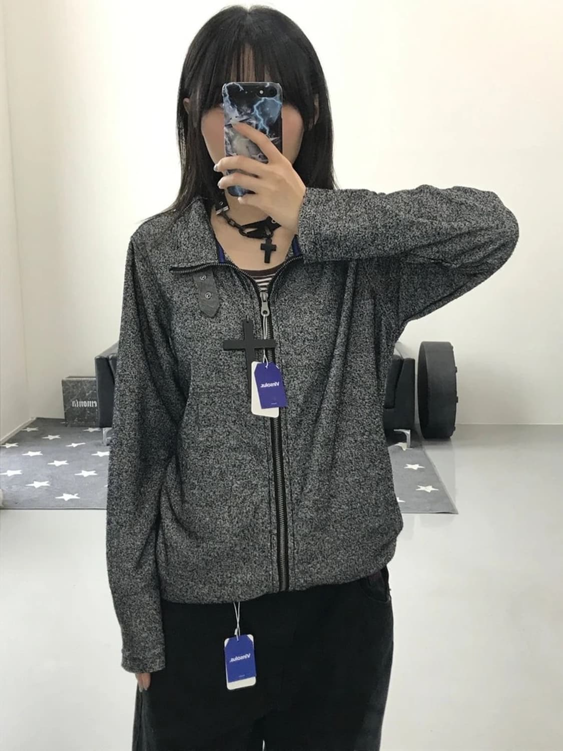 JPN steelo 그레이 집업 상품이미지3