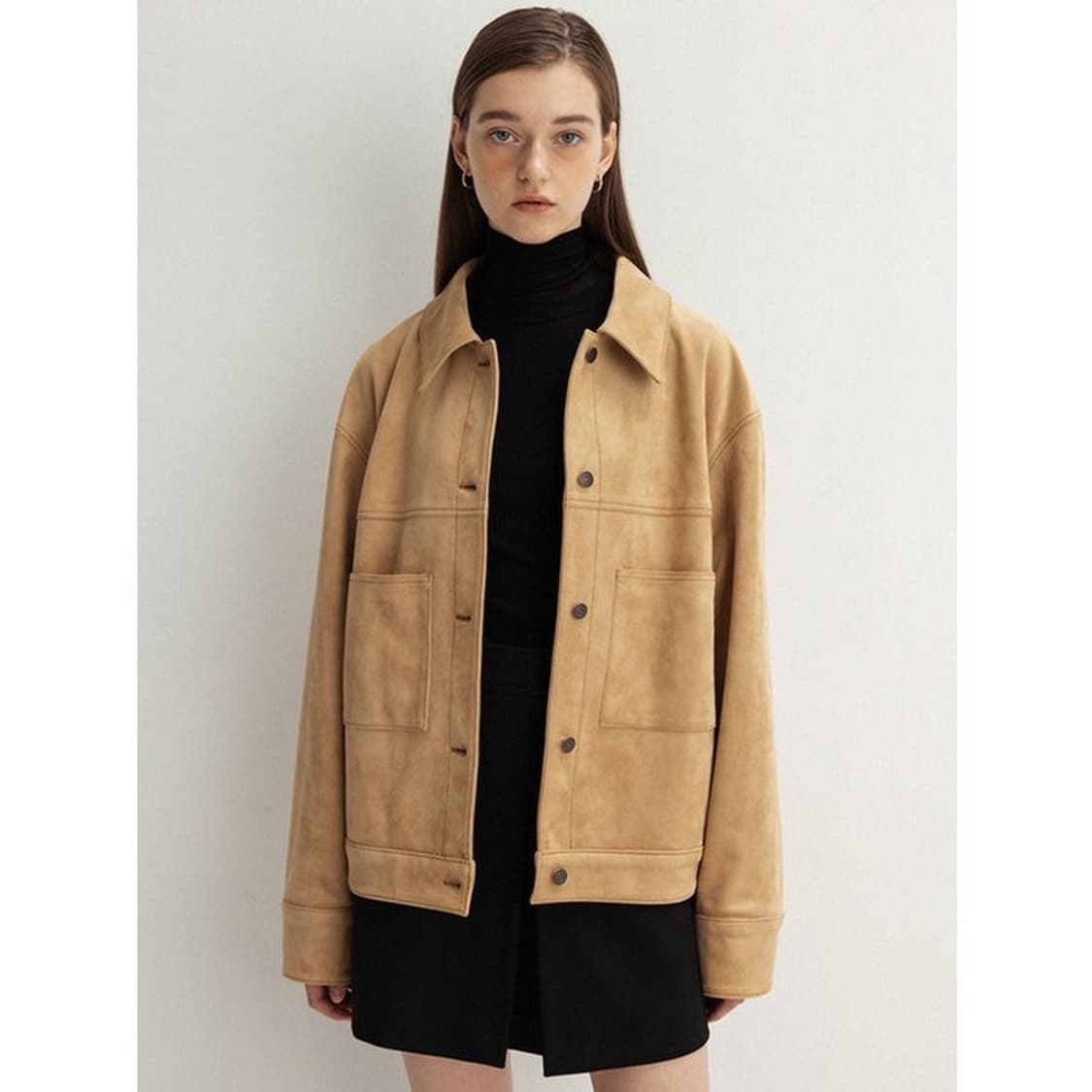 Le 르 스웨이드 트러커 오버핏 싱글 자켓 블레이저 F 상품이미지3