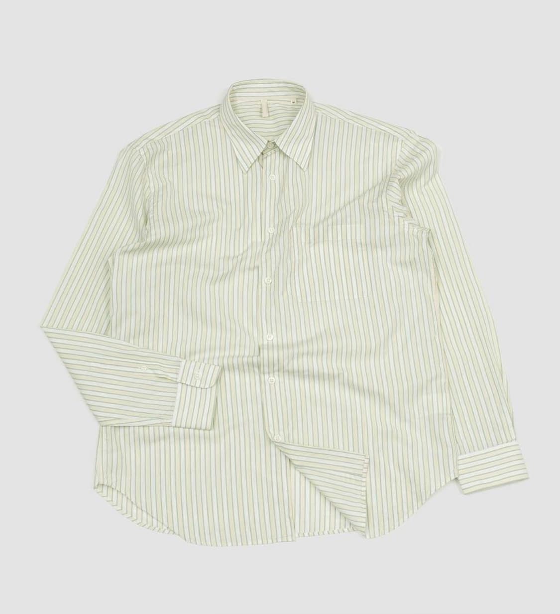[새상품] 선플라워 아드리안 셔츠 Green Stripe 상품이미지1
