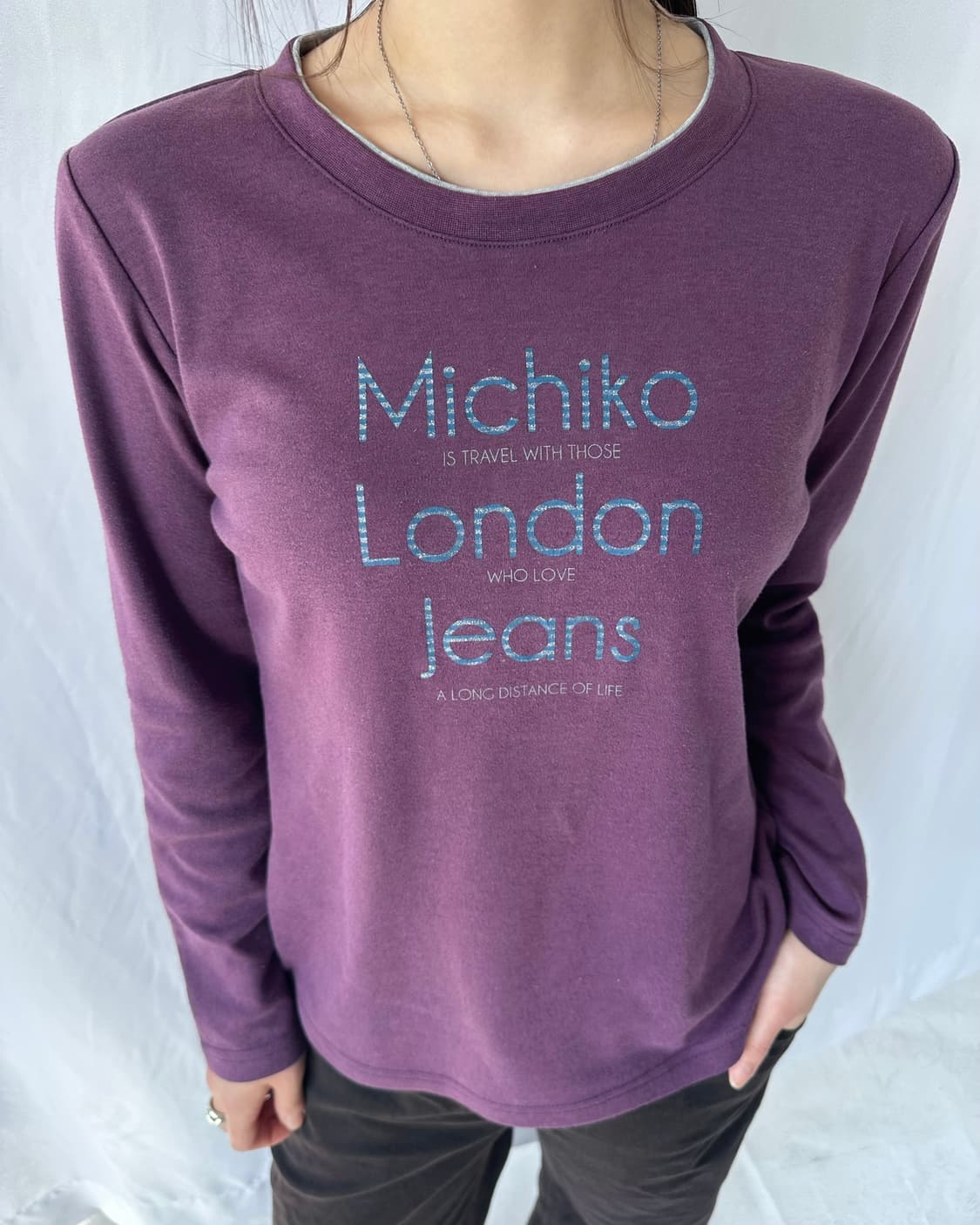 Michiko London Jeans 퍼플 티셔츠  상품이미지1
