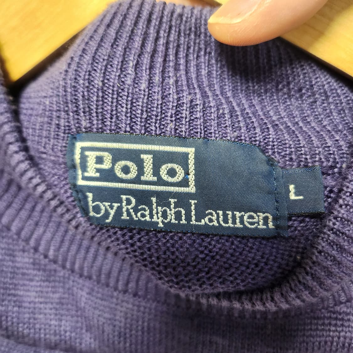 [L] 폴로 랄프로렌 퍼플 라운드넥 니트 상품이미지3