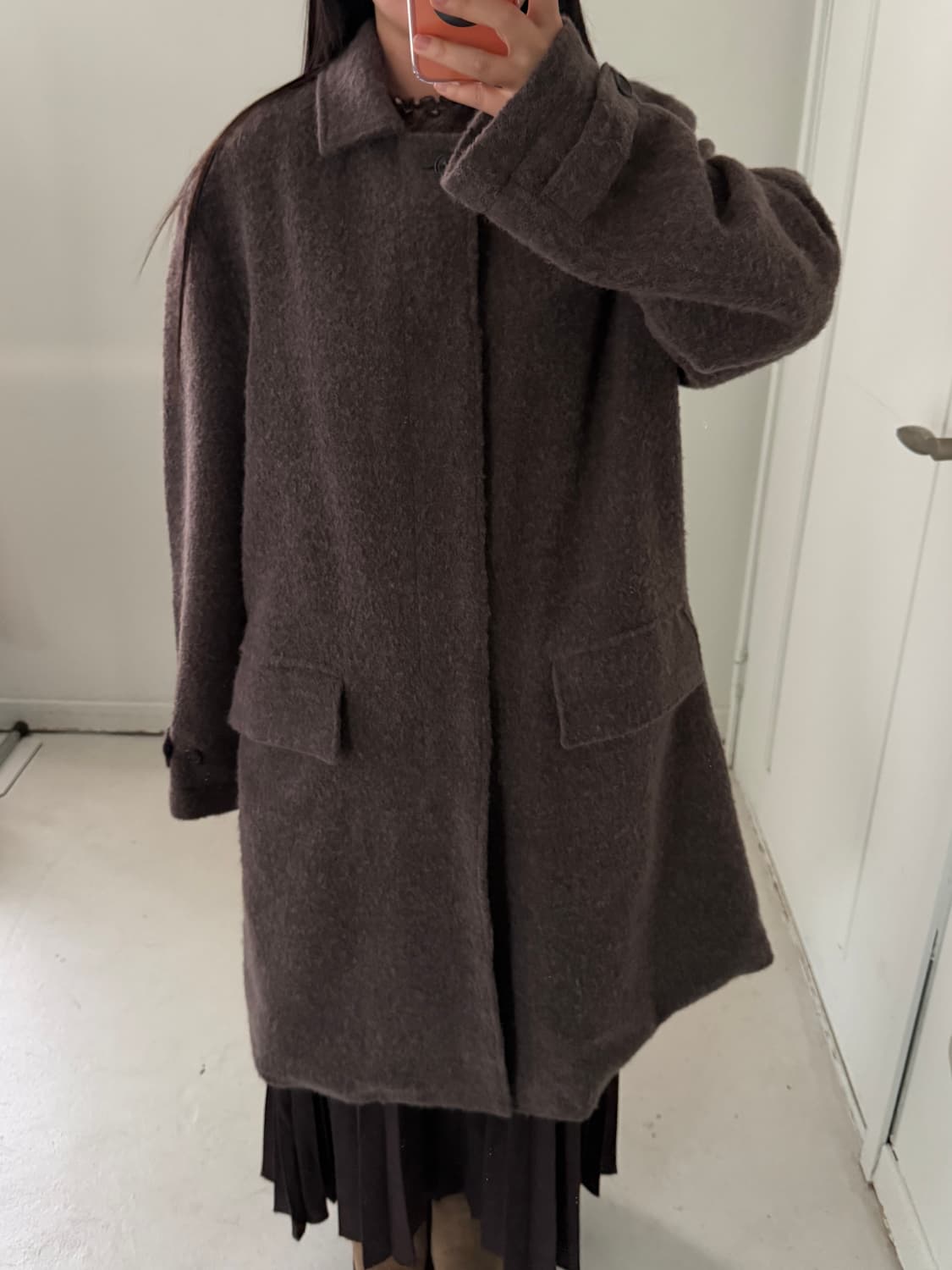 일본빈티지 토프브라운 롱코트 상품이미지1