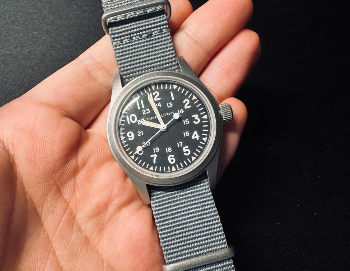 해밀턴 카키필드 메카니컬 38mm 운모 글라스 시계 판매 상품이미지1