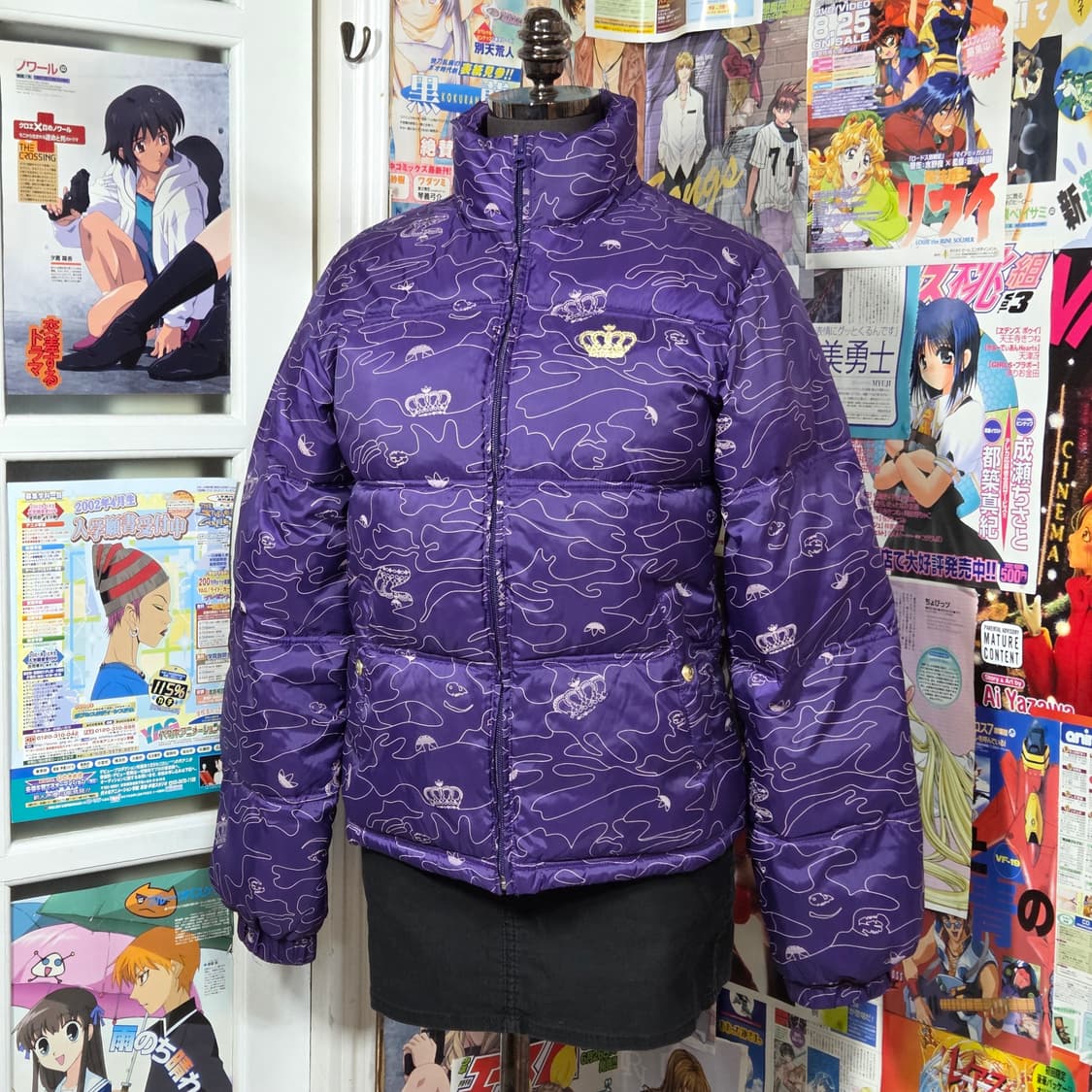 아디다스 퍼플 크라운 카모 패턴 걸스 패딩 상품이미지1