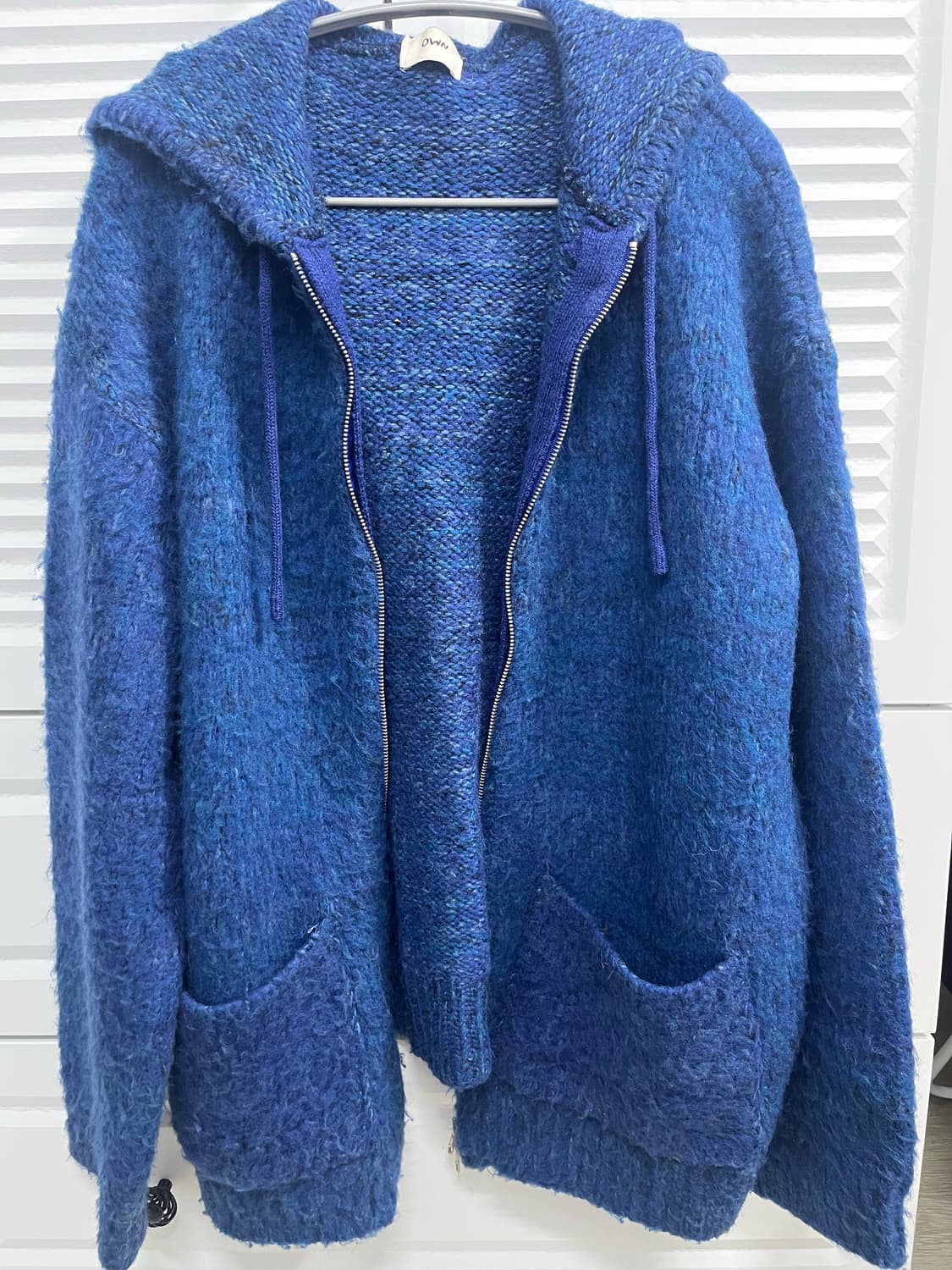 모헤어 니트 후드집업 상품이미지1