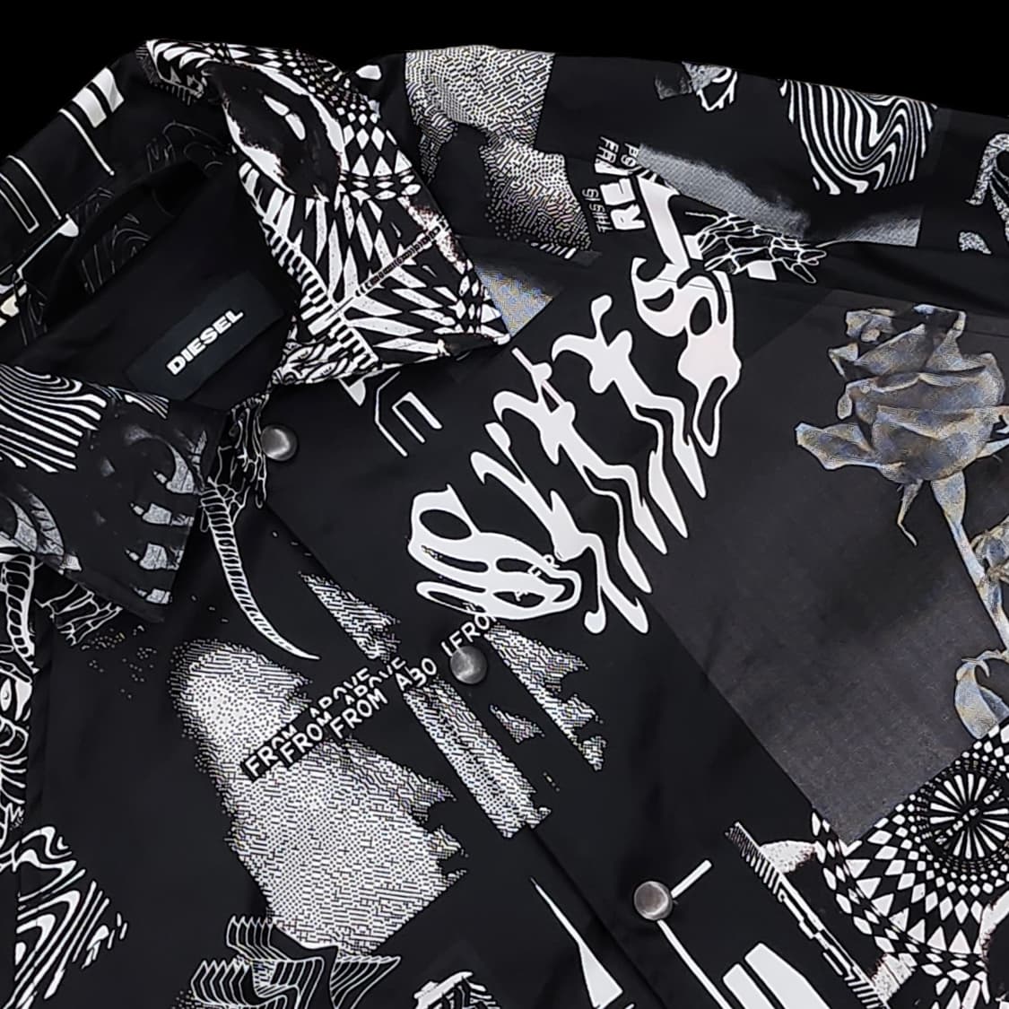 DIESEL 디젤 블랙 패턴 코치자켓 상품이미지6