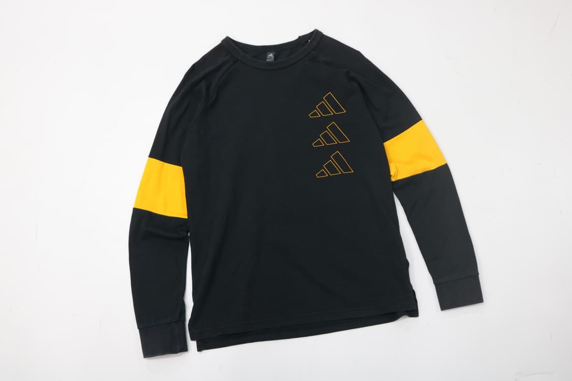 아디다스 옐로우 블록 포인트 블랙 롱슬리브 티셔츠 (160) 상품이미지2