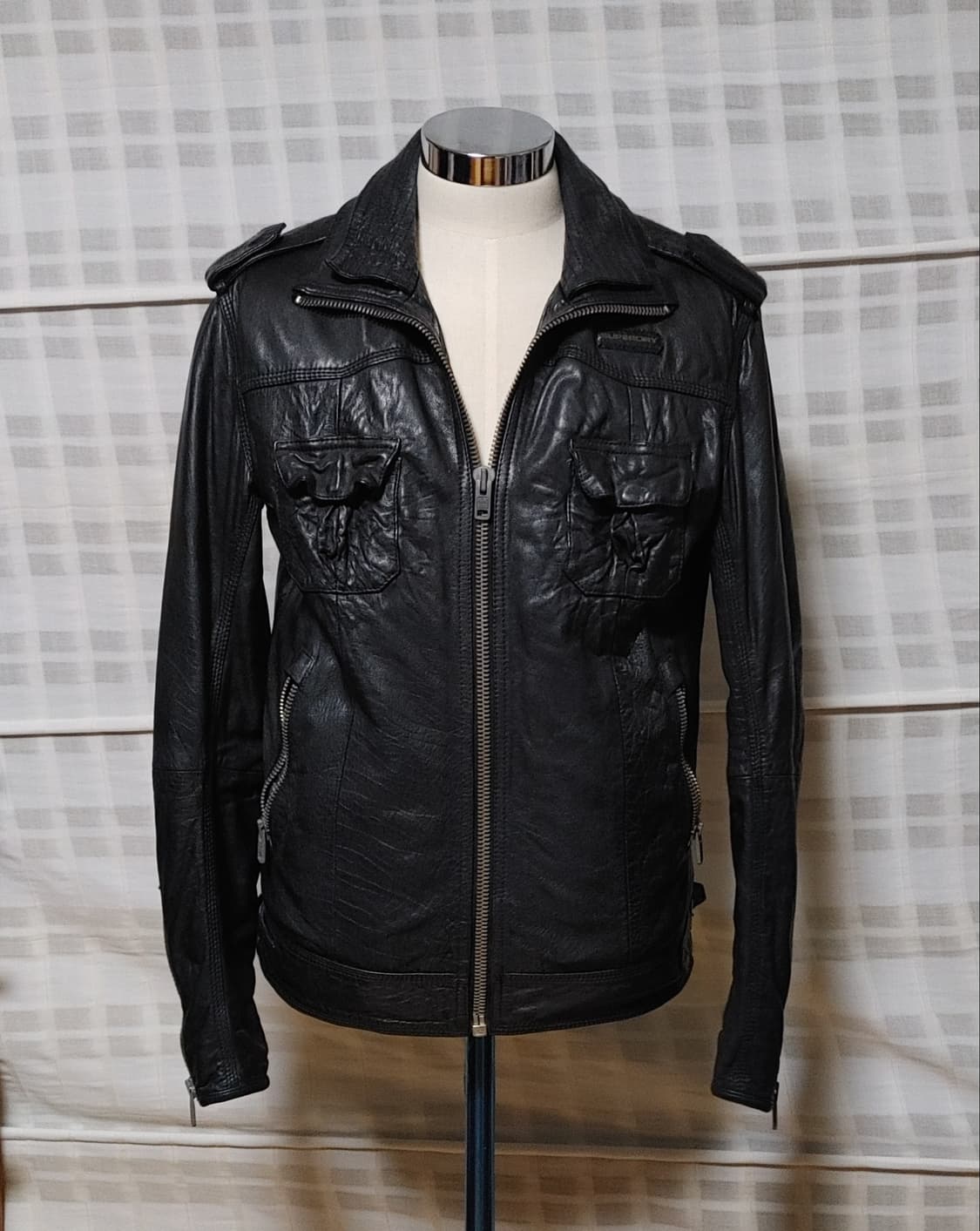 (100% 가죽) 슈퍼드라이 베컴 가죽 자켓 S (95~100) 상품이미지1