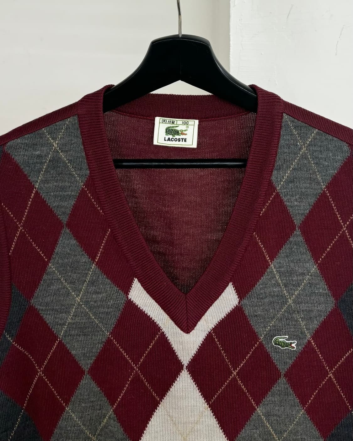 라코스테 아가일 패턴 니트 베스트 상품이미지2