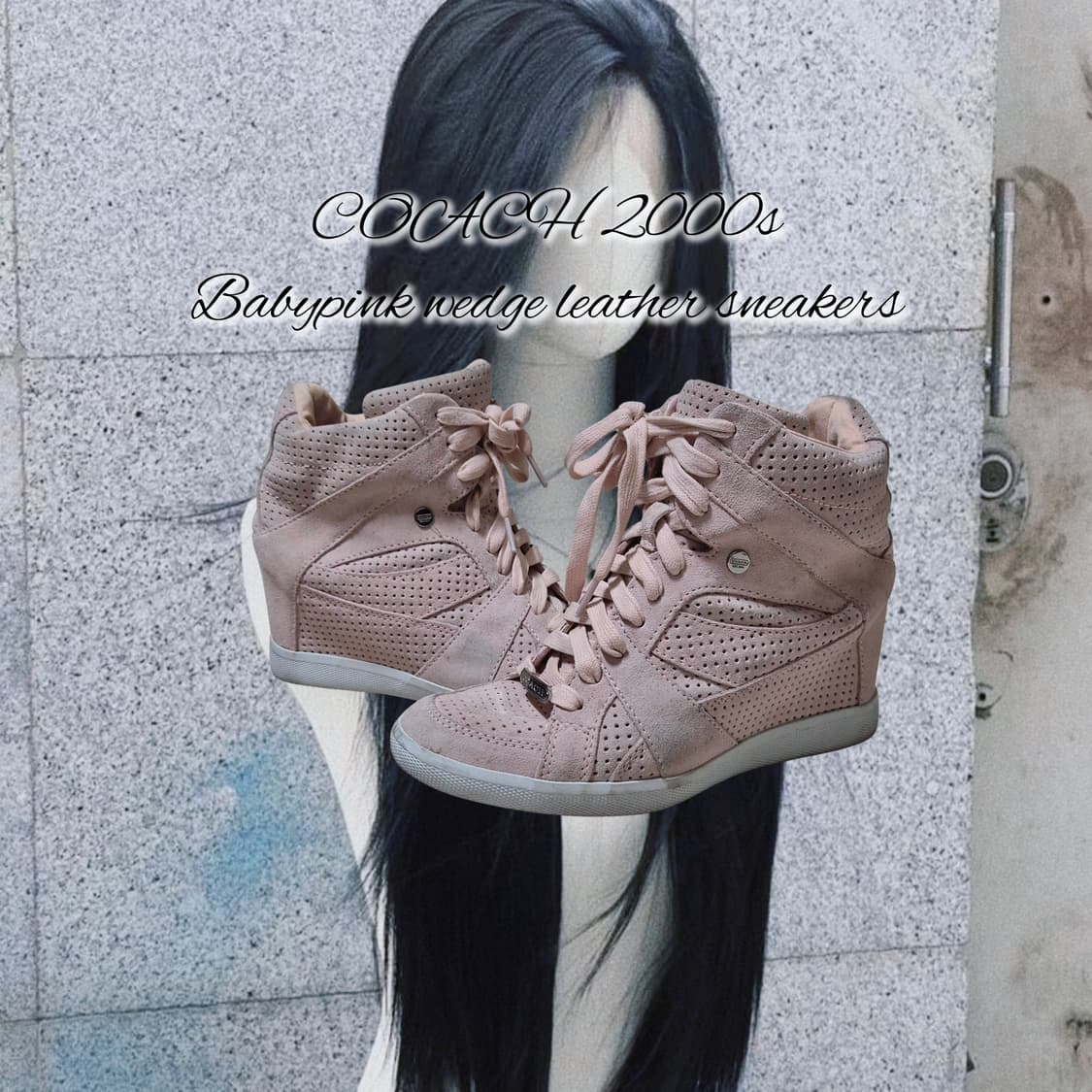 COACH 2000s Babypink wedge leather 상품이미지1
