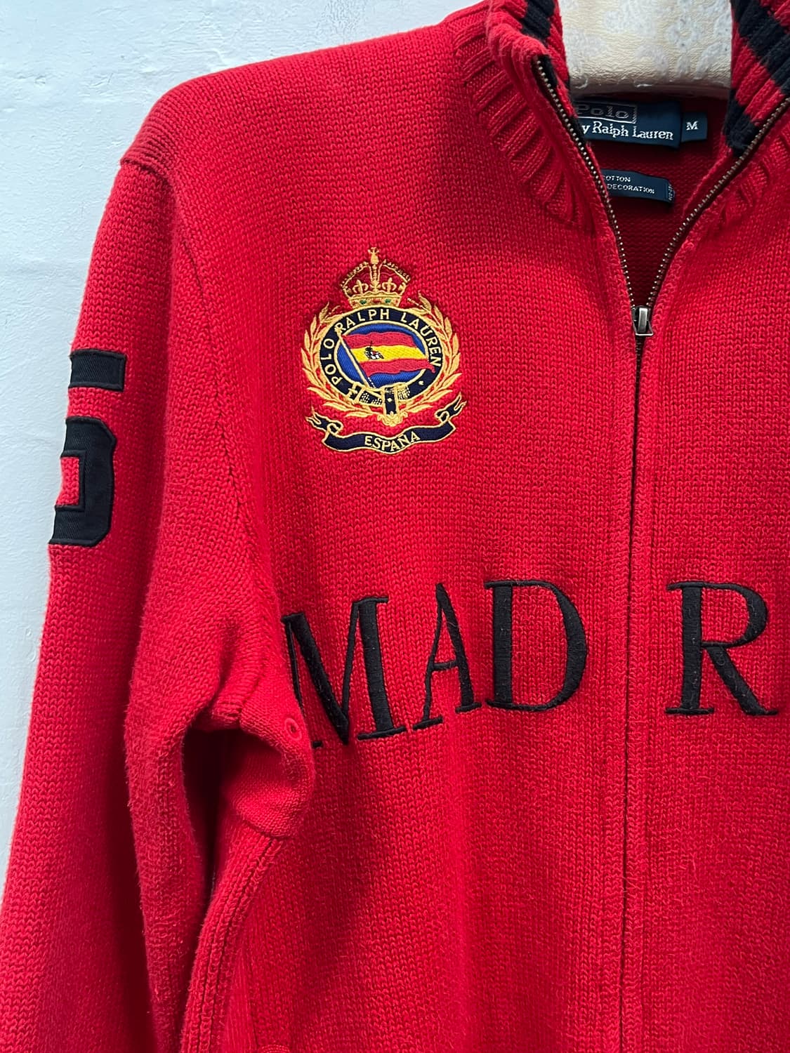 Polo Ralph Lauren 레드 니트 투웨이 집업 M 상품이미지3